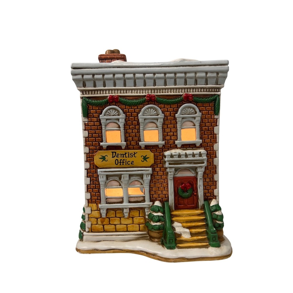 Colonial Village Vintage Dentist Office Light Up Holiday Home Decor Retro